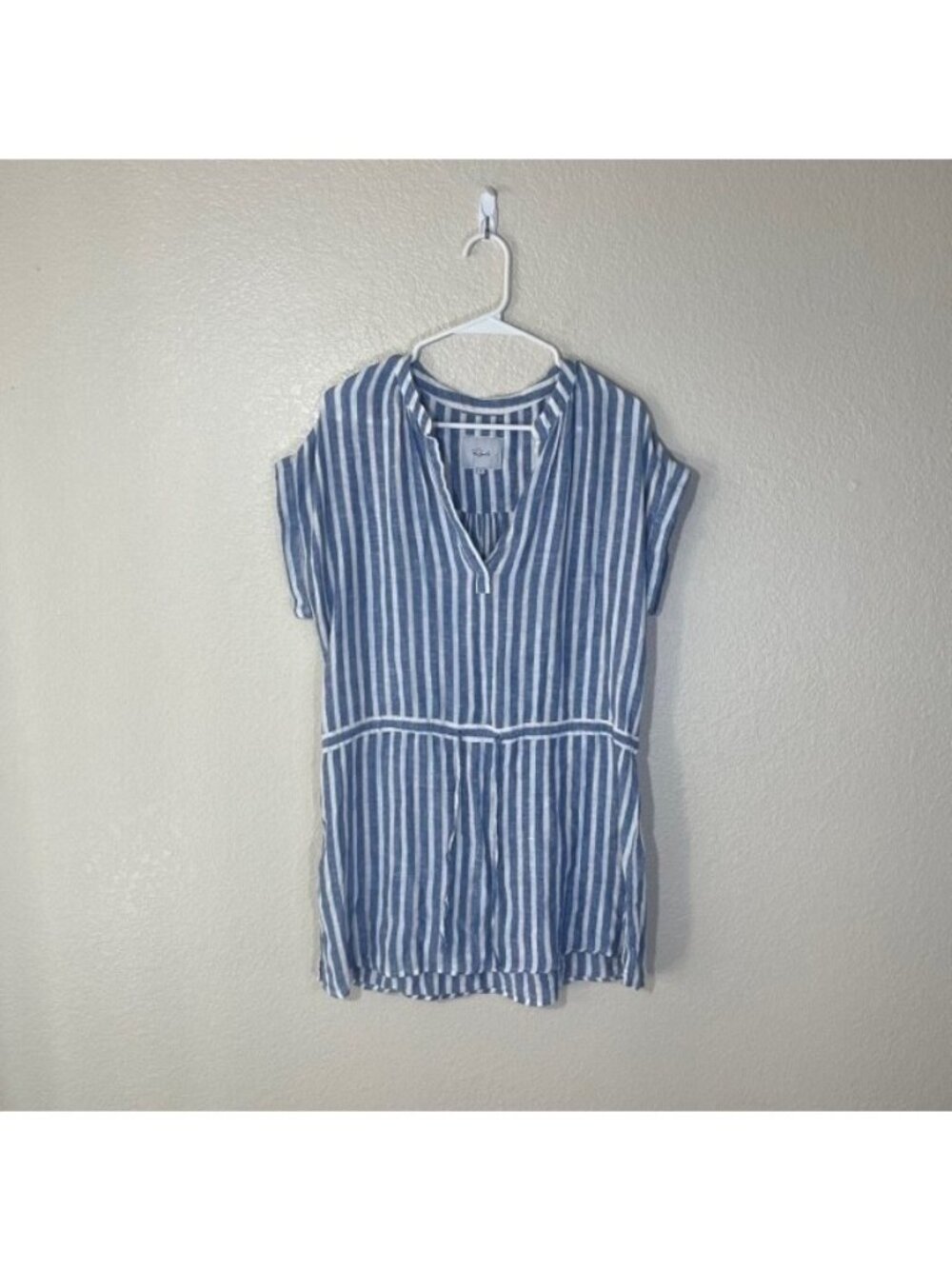 Rails Blue and White Striped Short Sleeve Tunic Dress